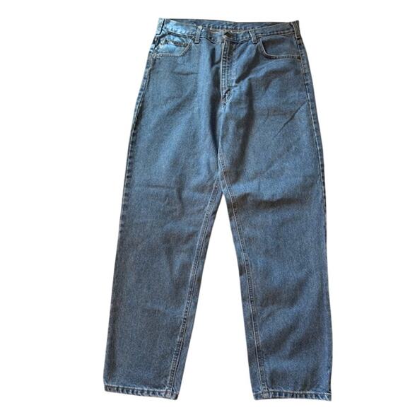 Carhartt Mens Jeans 38x32 Tapered Leg Loose Fit Light Wash Jeans - Picture 1 of 8